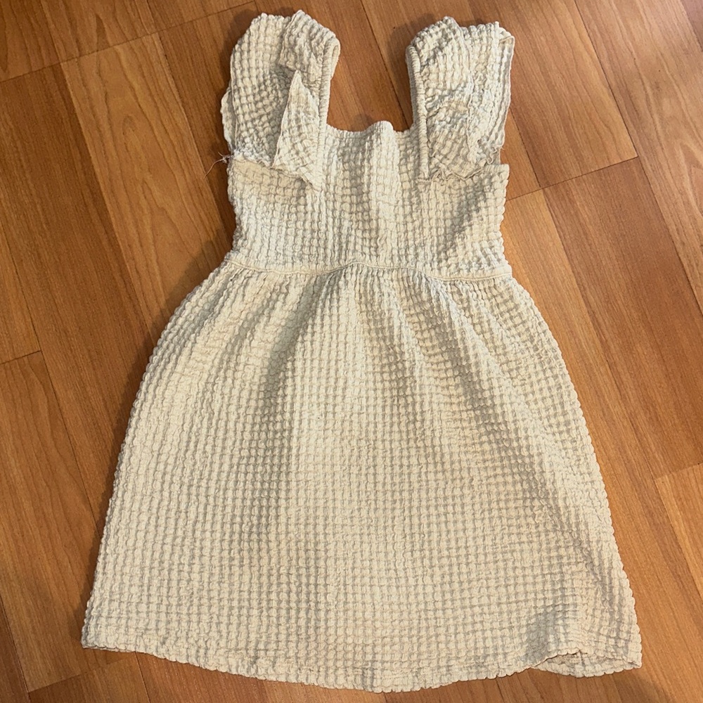 Zara Cream Textured Tank Dress